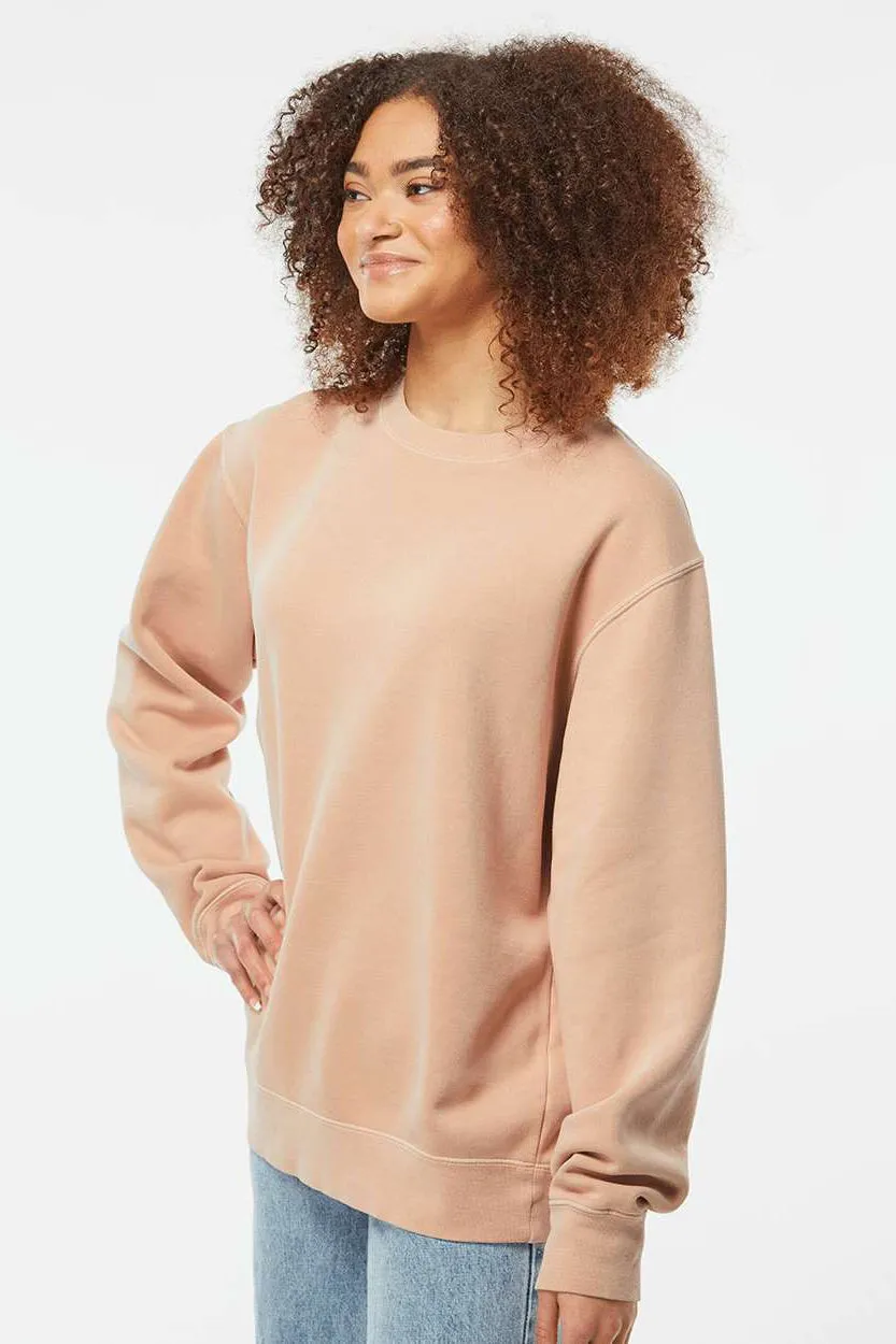 Independent Trading Company Herren Pigmentgefärbtes Rundhals-Sweatshirt - Staubiges Rosa