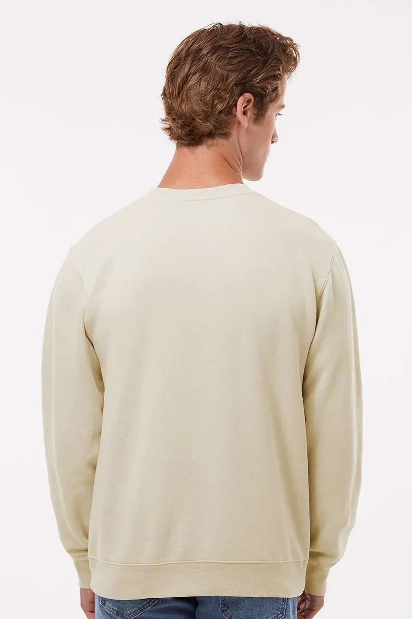 Independent Trading Company Herren Pigmentgefärbtes Rundhals-Sweatshirt - Elfenbein