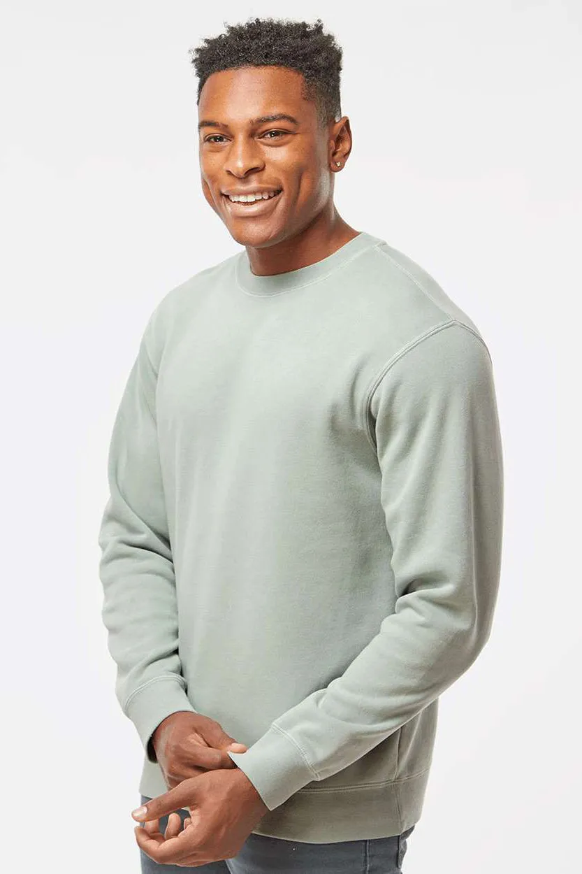 Independent Trading Company Herren Pigmentgefärbtes Rundhals-Sweatshirt - Salbeigrün