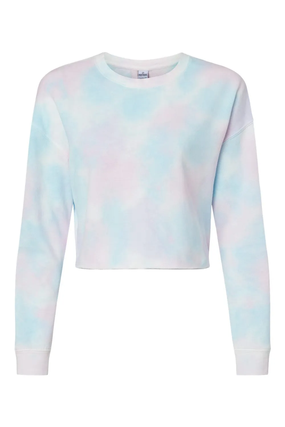 Independent Trading Company Damen Crop Crewneck Sweatshirt - Zuckerwatte-Tie-Dye