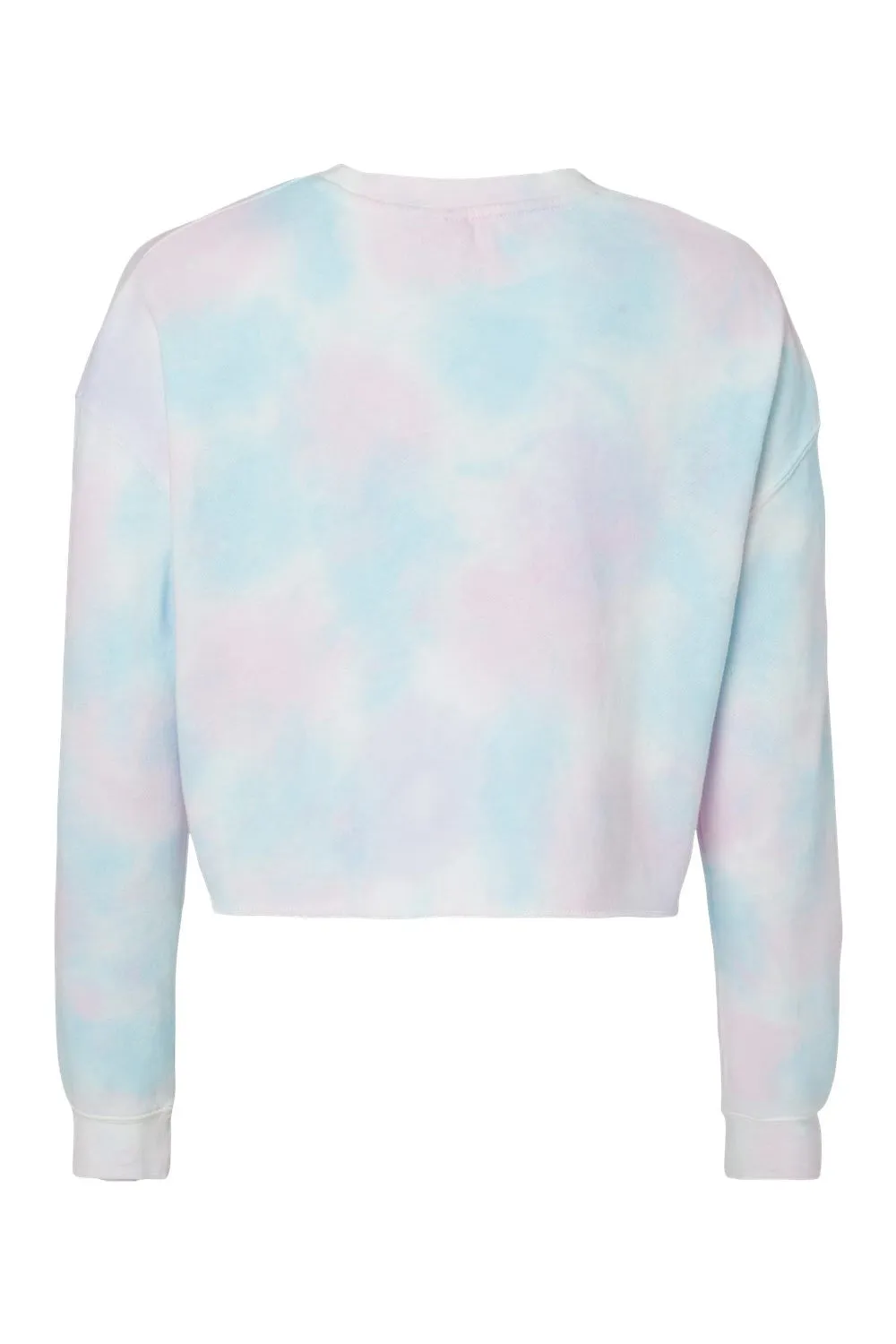 Independent Trading Company Damen Crop Crewneck Sweatshirt - Zuckerwatte-Tie-Dye