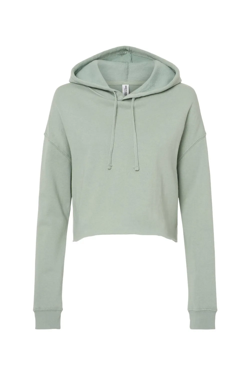 Independent Trading Company Damen Crop Kapuzenpullover Hoodie - Salbeigrün