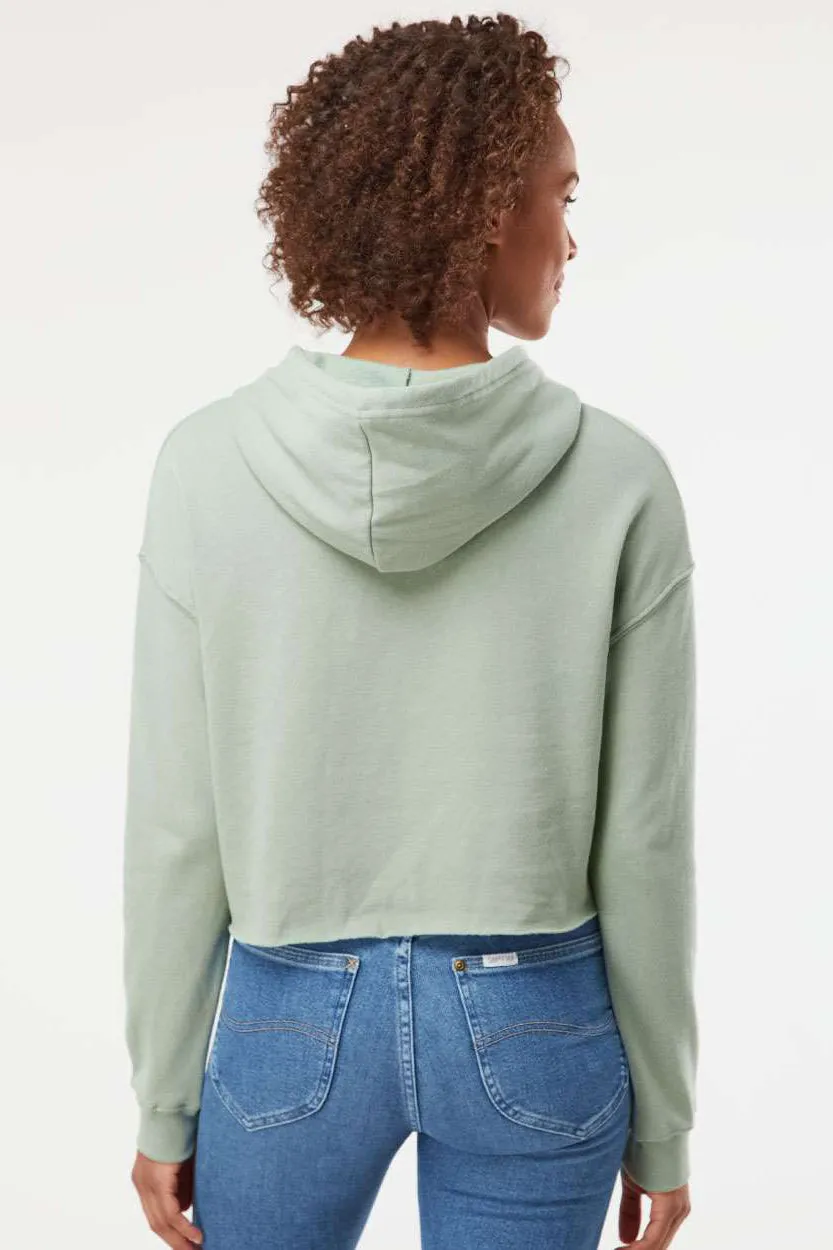 Independent Trading Company Damen Crop Kapuzenpullover Hoodie - Salbeigrün