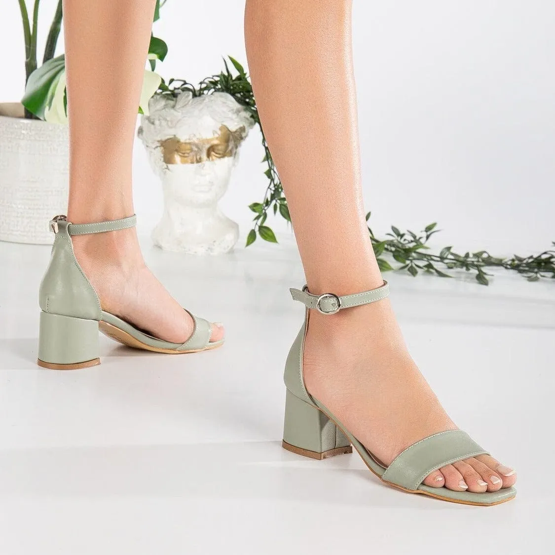 Iva Vegan-Leder Absatzschuh | Grün