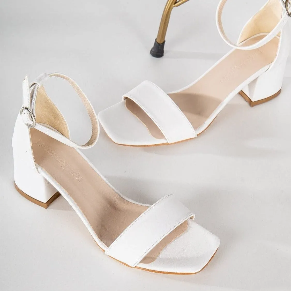 Iva Vegan-Leder Low Heel | Weiß