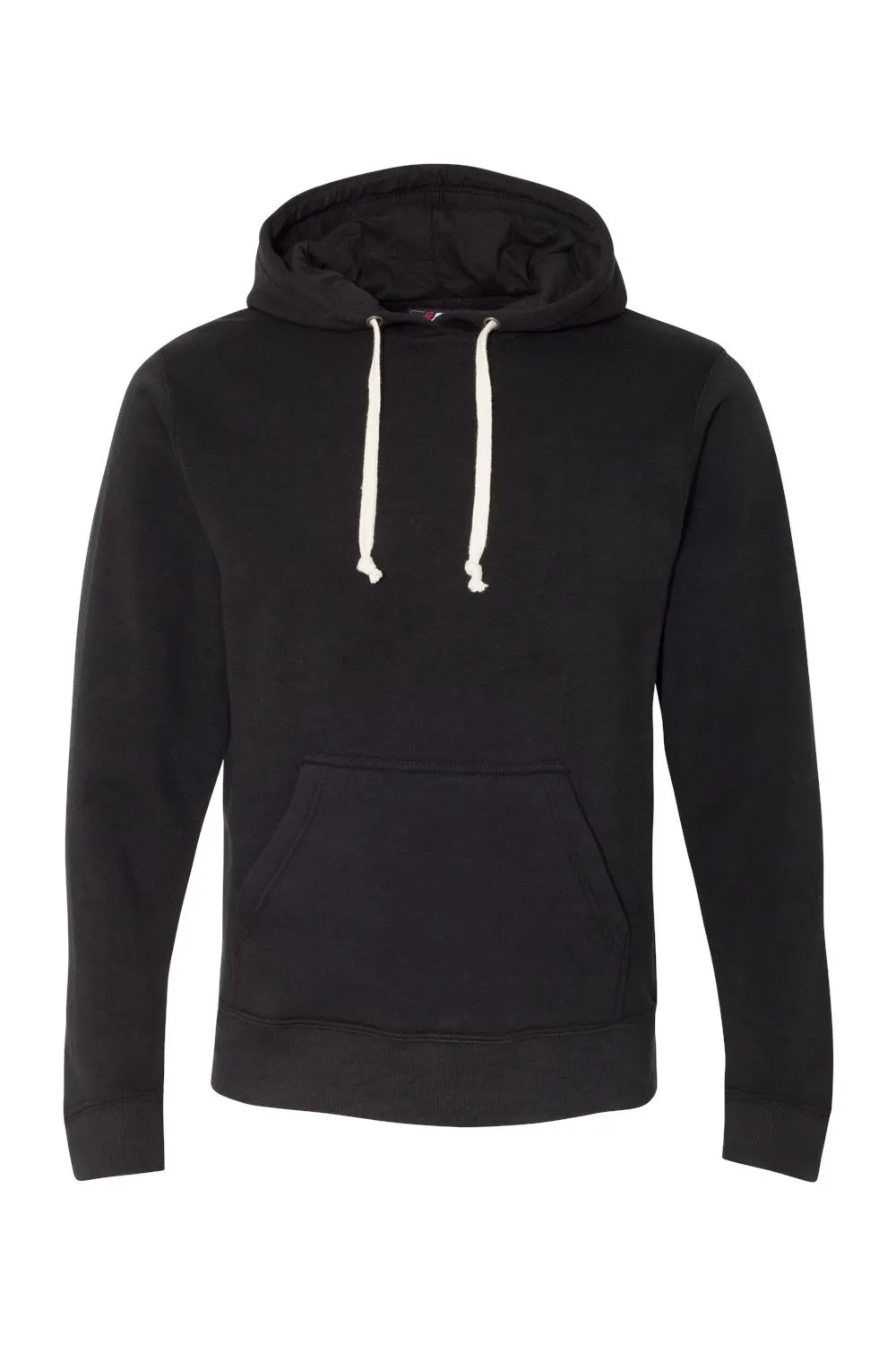 J America Herren Fleece Kapuzenpullover mit Kangaroo-Tasche - Einfarbig Schwarz