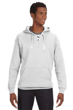 J America Herren Sport Kapuzenpullover mit Schnürung und Kangaroo-Tasche - Aschgrau