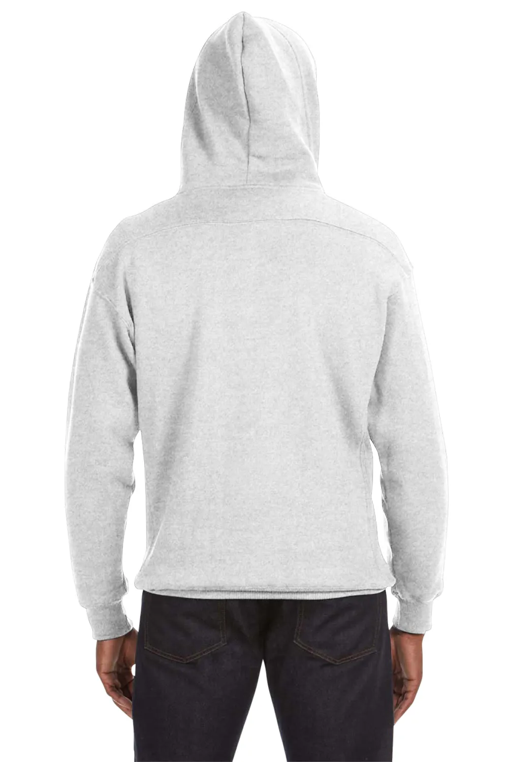 J America Herren Sport Kapuzenpullover mit Schnürung und Kangaroo-Tasche - Aschgrau