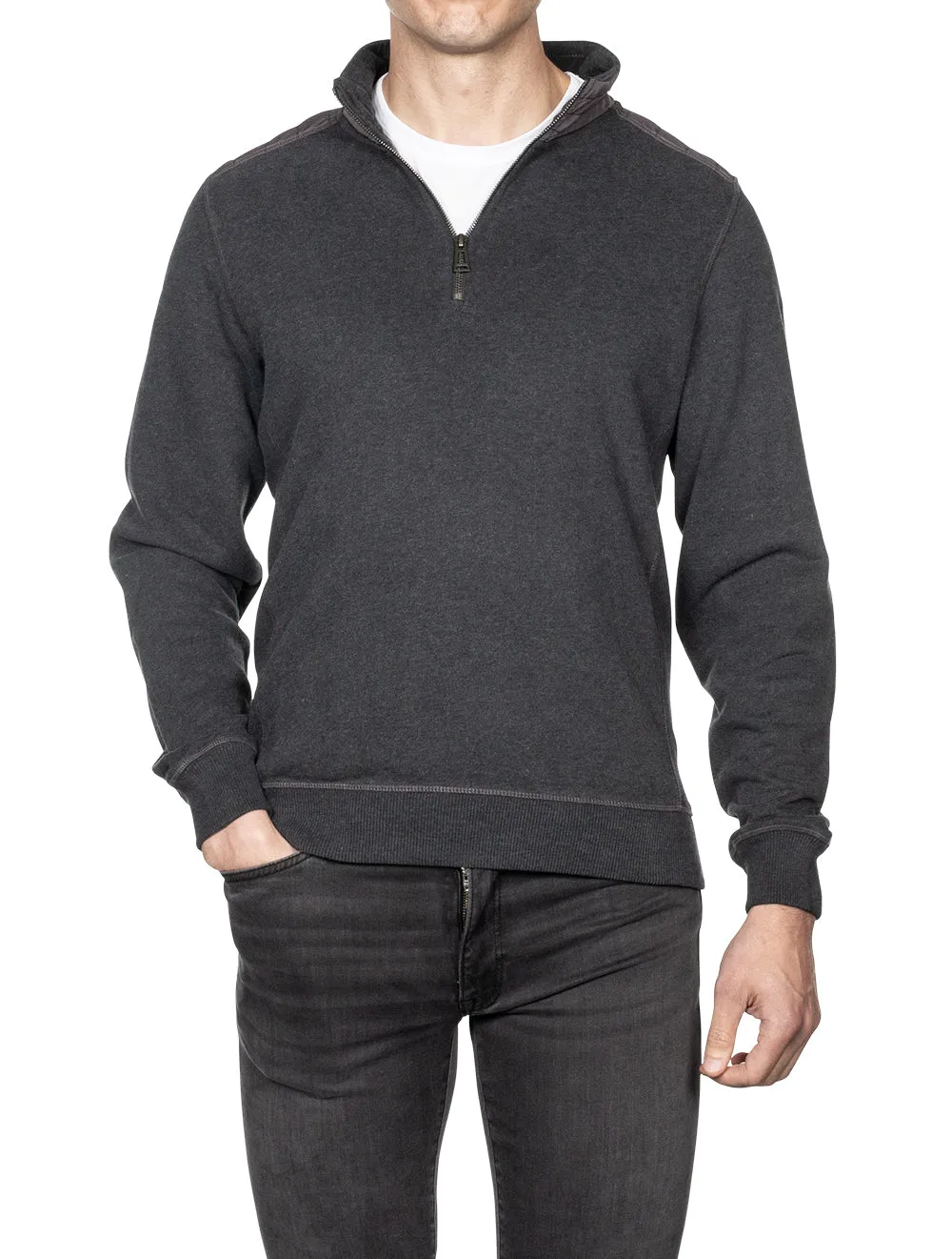 Jaxon Viertel-Zip Pullover Anthrazit