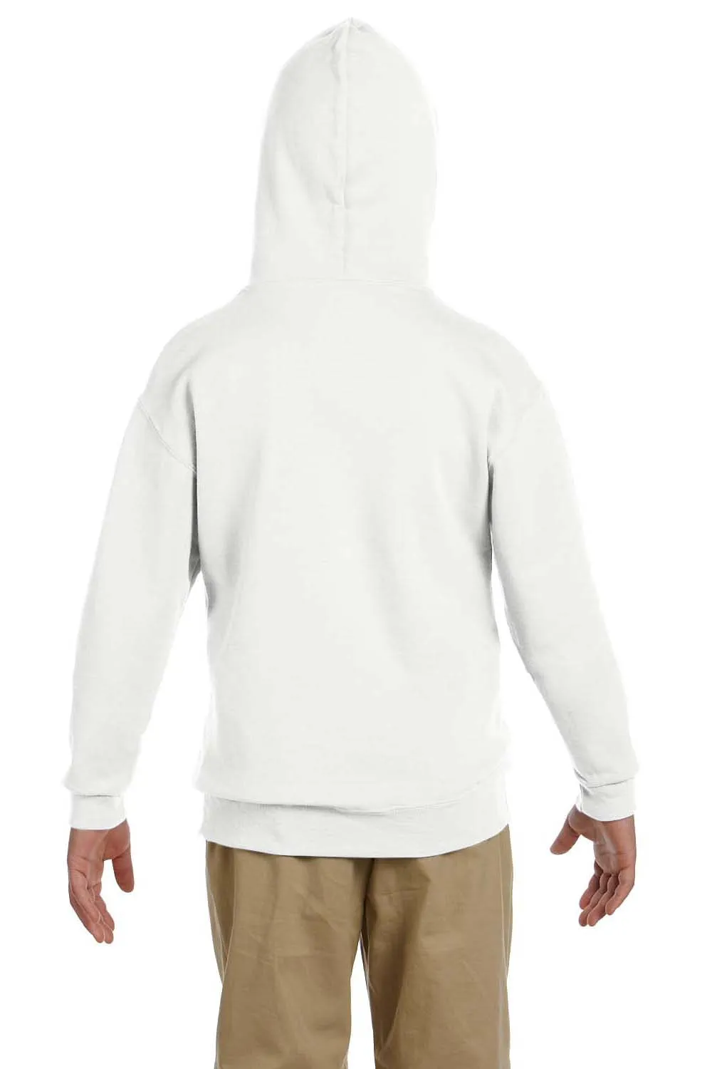 Jerzees Youth NuBlend Fleece Kapuzenpullover mit Reißverschlusstasche - Weiß