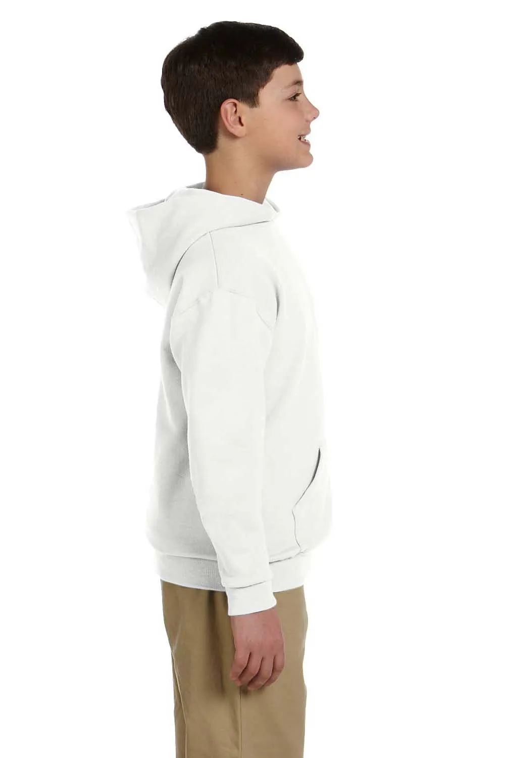 Jerzees Youth NuBlend Fleece Kapuzenpullover mit Reißverschlusstasche - Weiß
