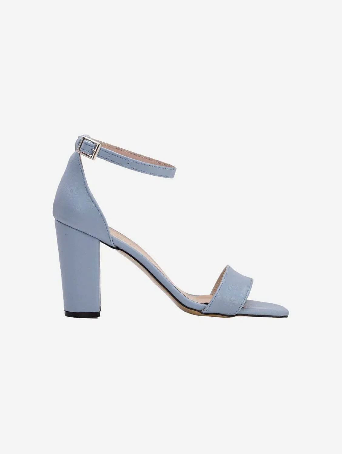 Jess Vegan Blockabsatz-Pumps mit offener Spitze | Hellblau