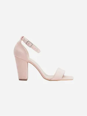 Jess offene Spitze Blockabsatz vegane Wildleder Pumps | Koralle
