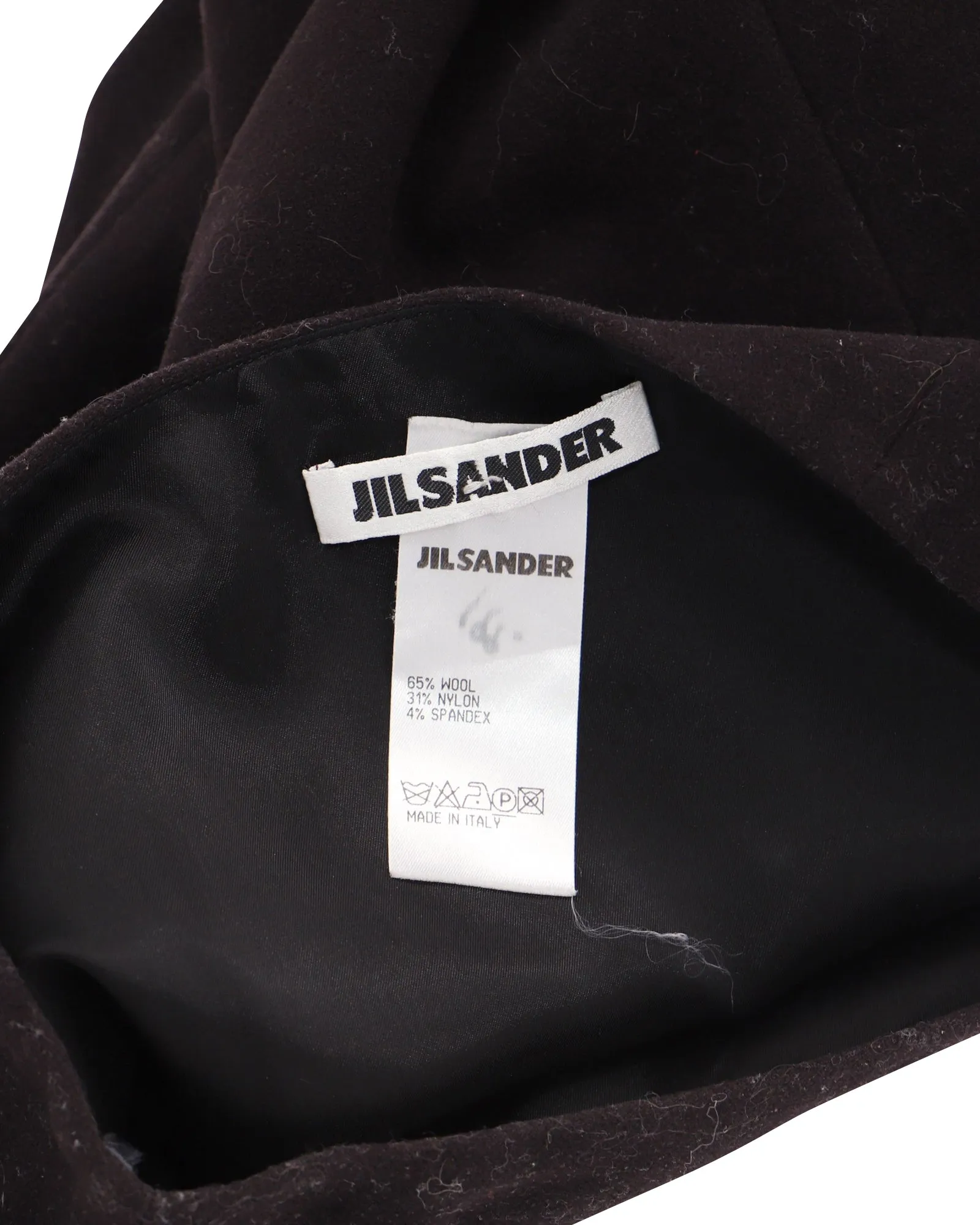 Jil Sander Wollrock in Braun bis knielang