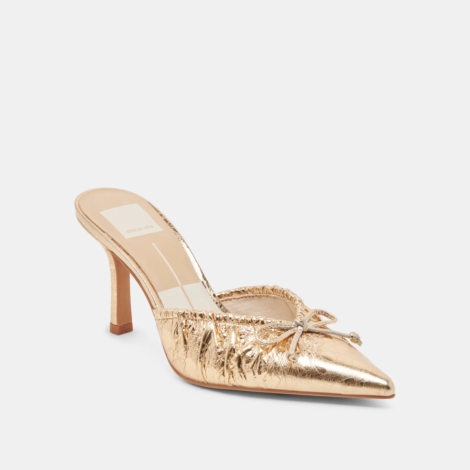 KAIRI ABSÄTZE GOLD GESTRESSTES LEDER