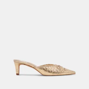 KAIRI MID HEELS GOLD LEDER MIT VINTAGE-OPTIK