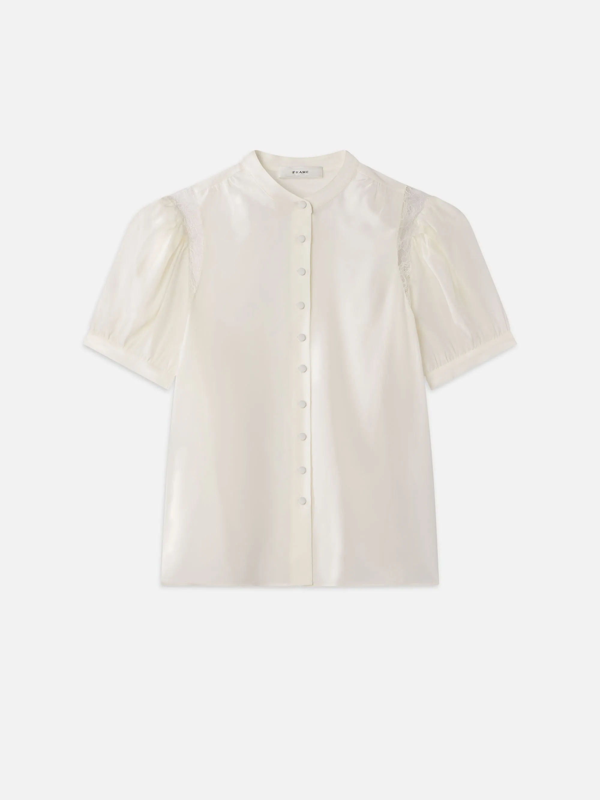 Spitzen-Schulter-Einsatz-Bluse -- Creme