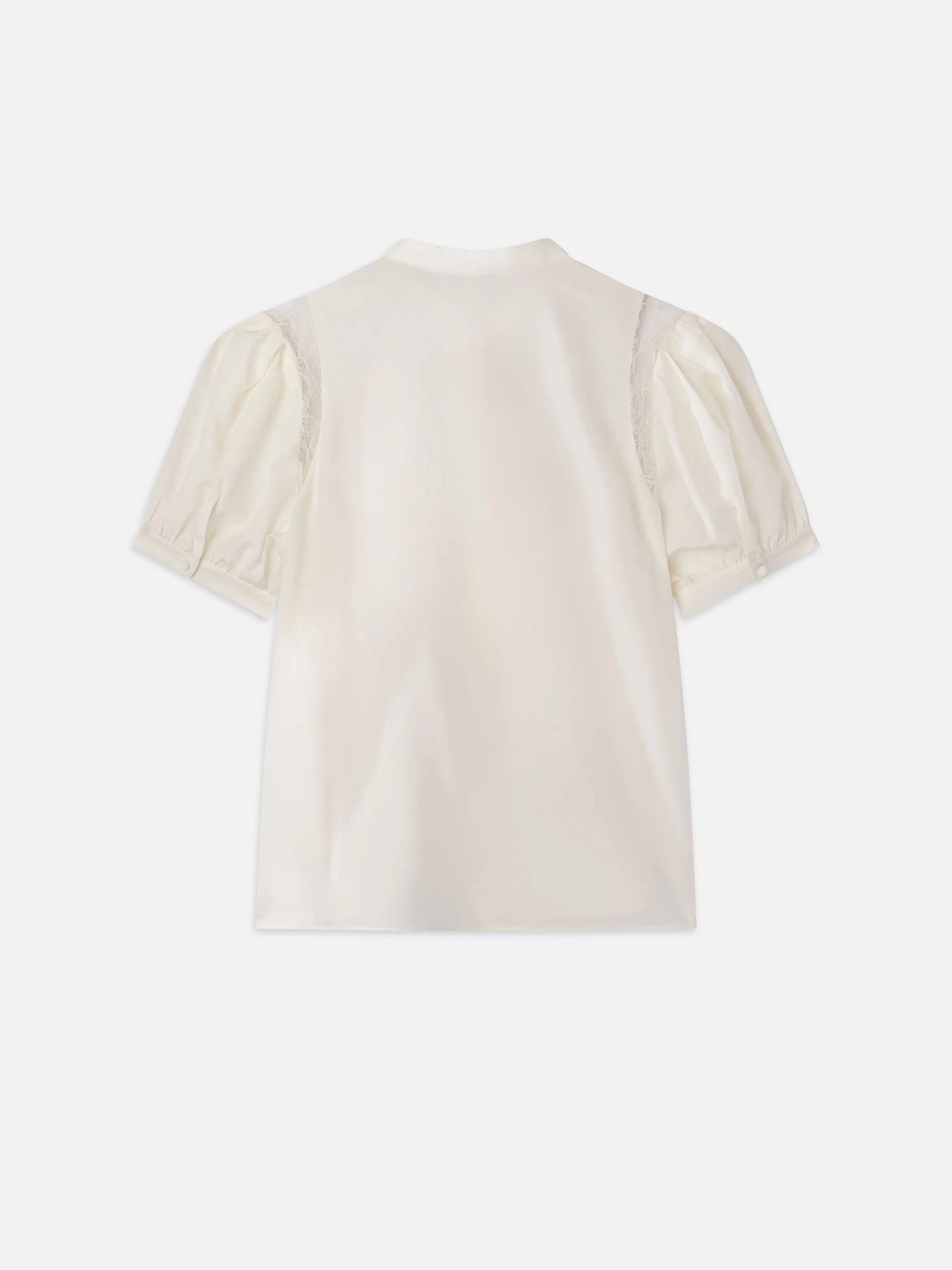 Spitzen-Schulter-Einsatz-Bluse -- Creme