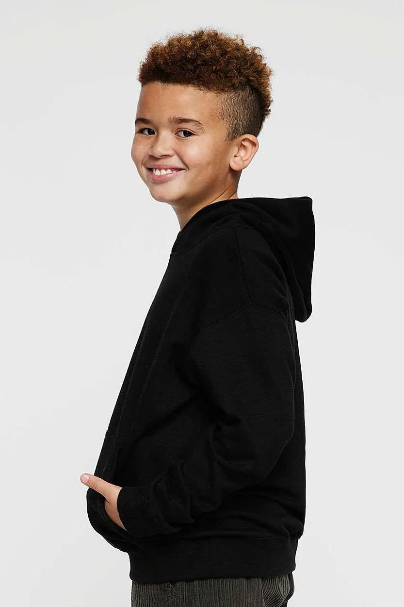 LAT Youth Fleece Kapuzenpullover mit Kangaroo-Tasche - Schwarz