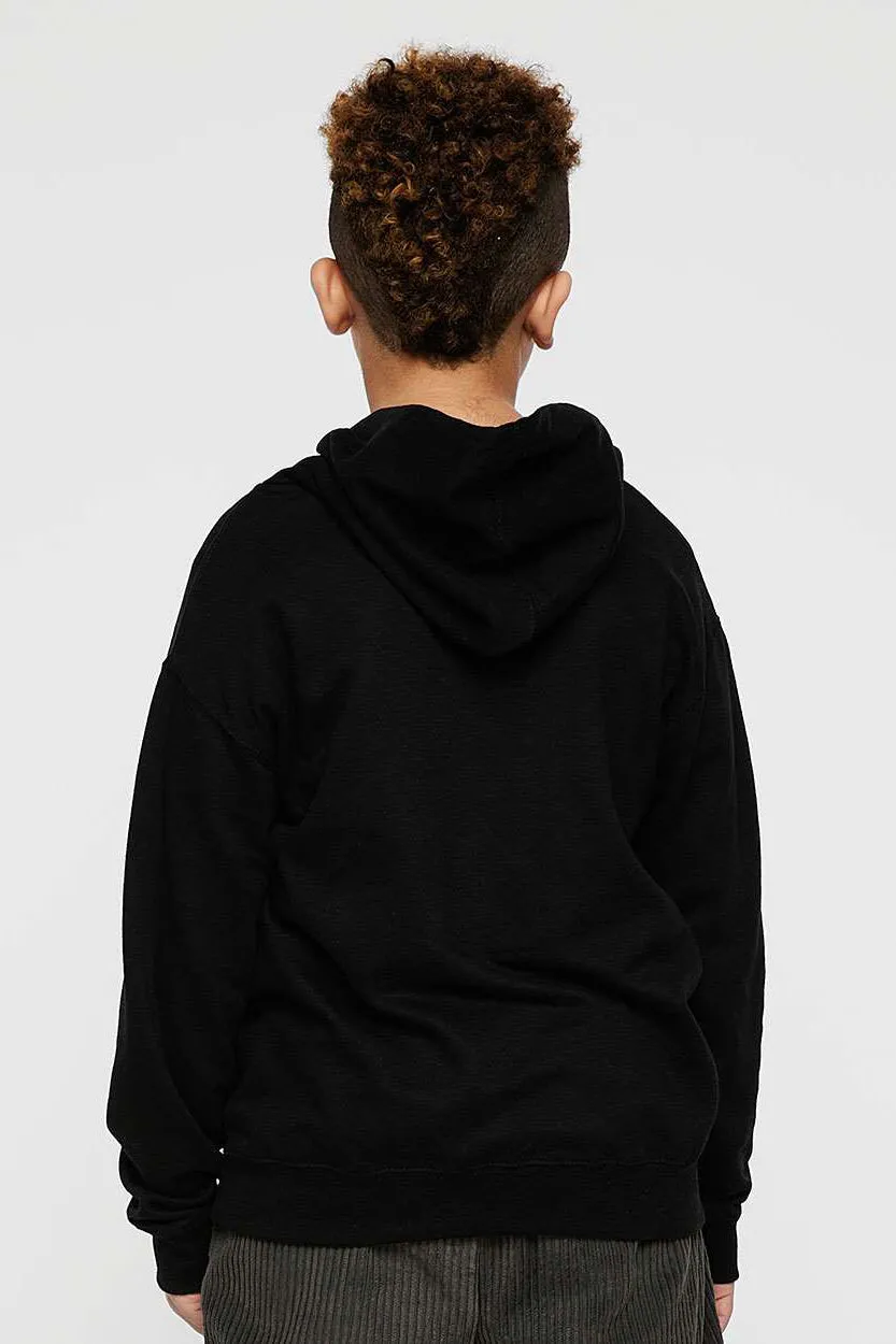 LAT Youth Fleece Kapuzenpullover mit Kangaroo-Tasche - Schwarz