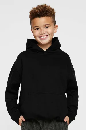 LAT Youth Fleece Kapuzenpullover mit Kangaroo-Tasche - Schwarz