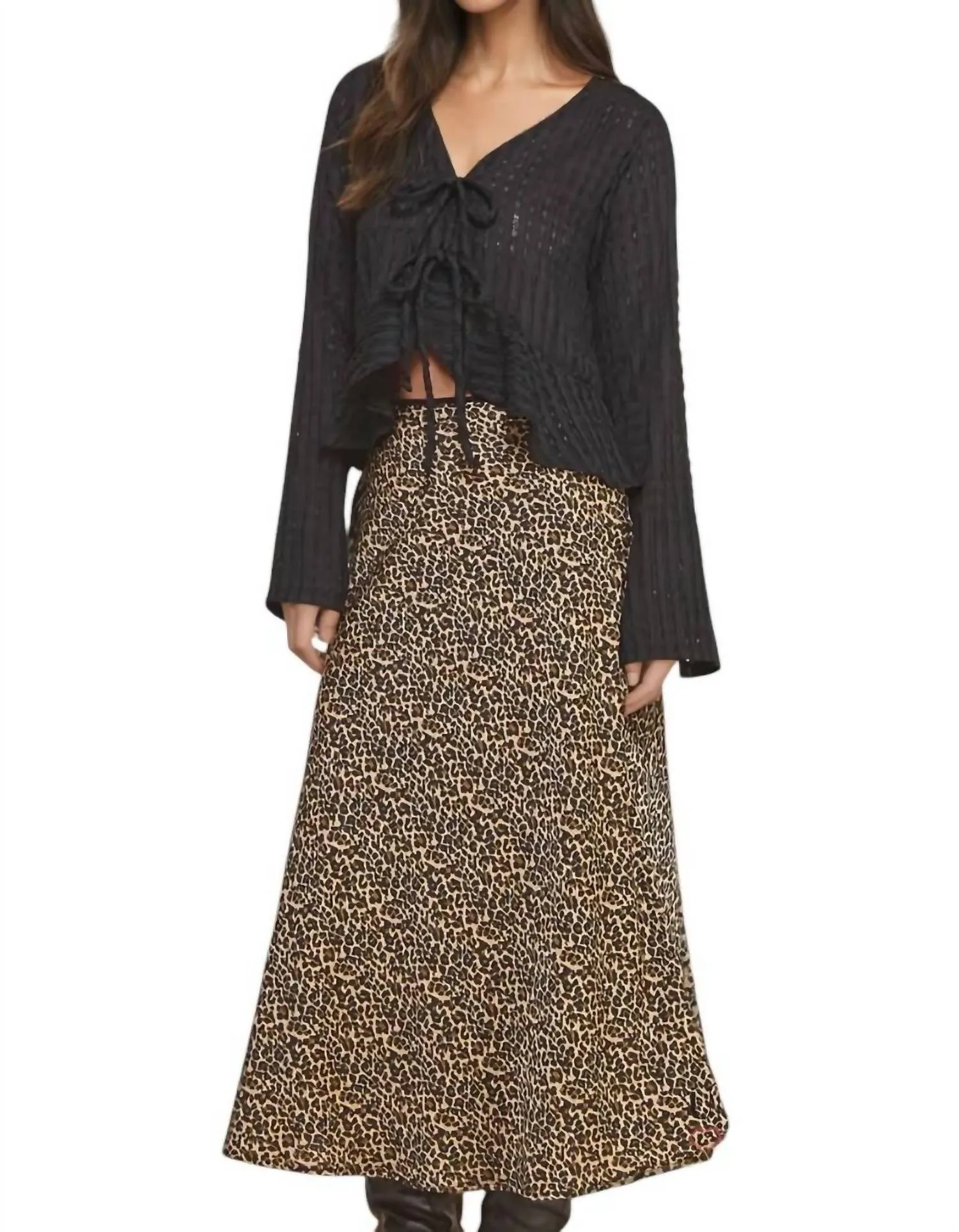 Layla Leopardenprint-Midirock