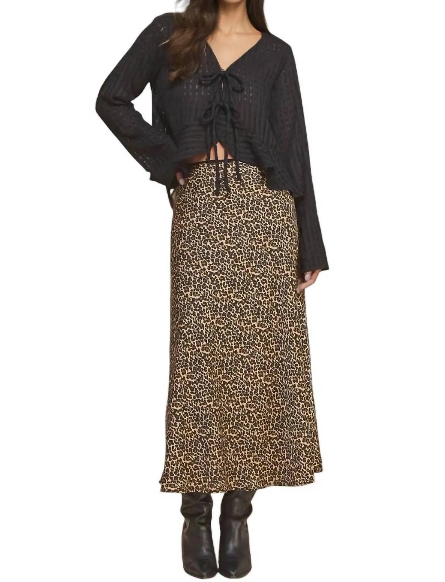 Layla Leopardenprint-Midirock