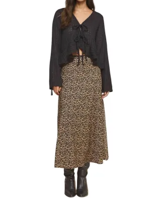 Layla Leopardenprint-Midirock