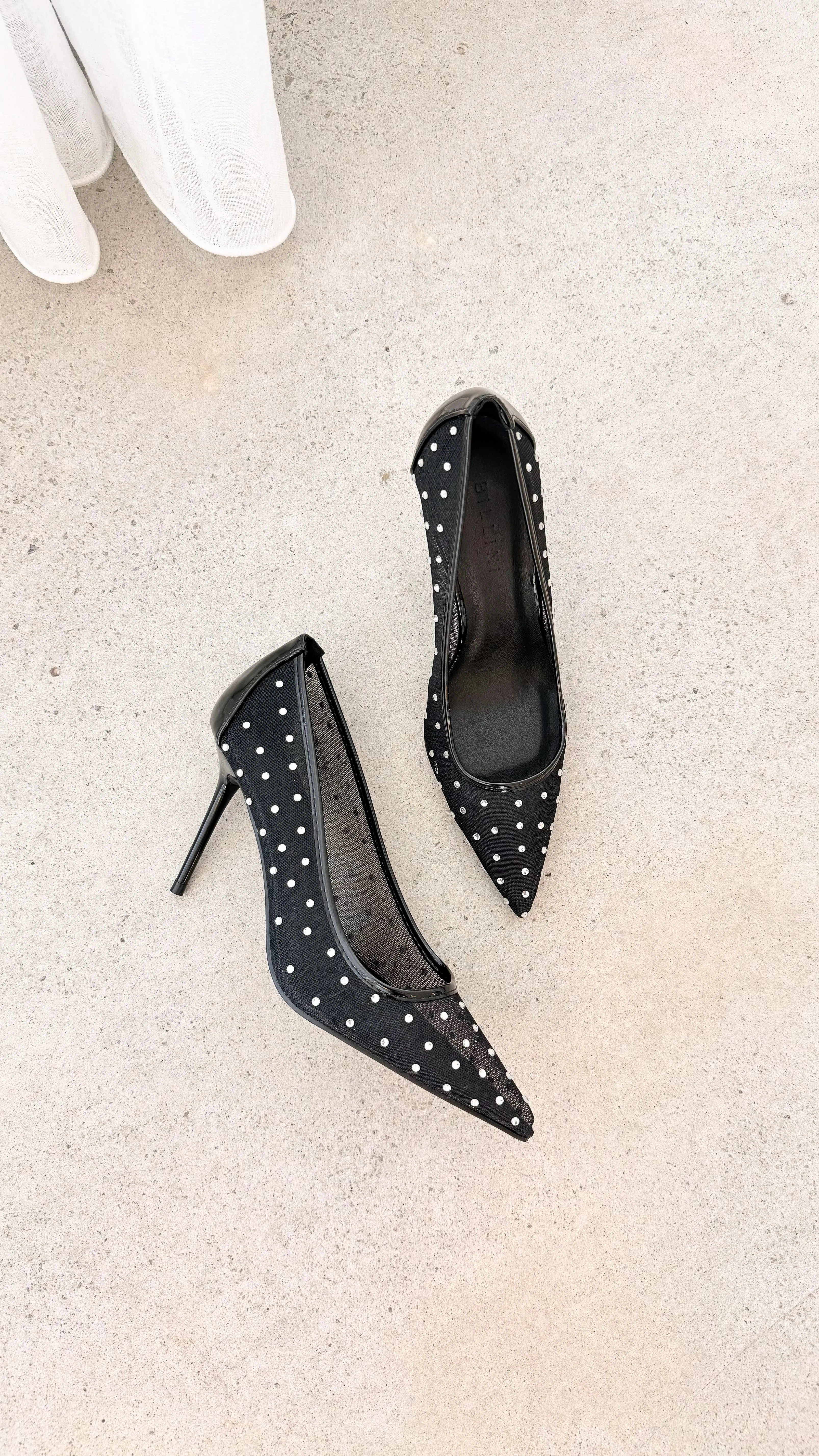 Lee Heels - Schwarzes Mesh mit Strass