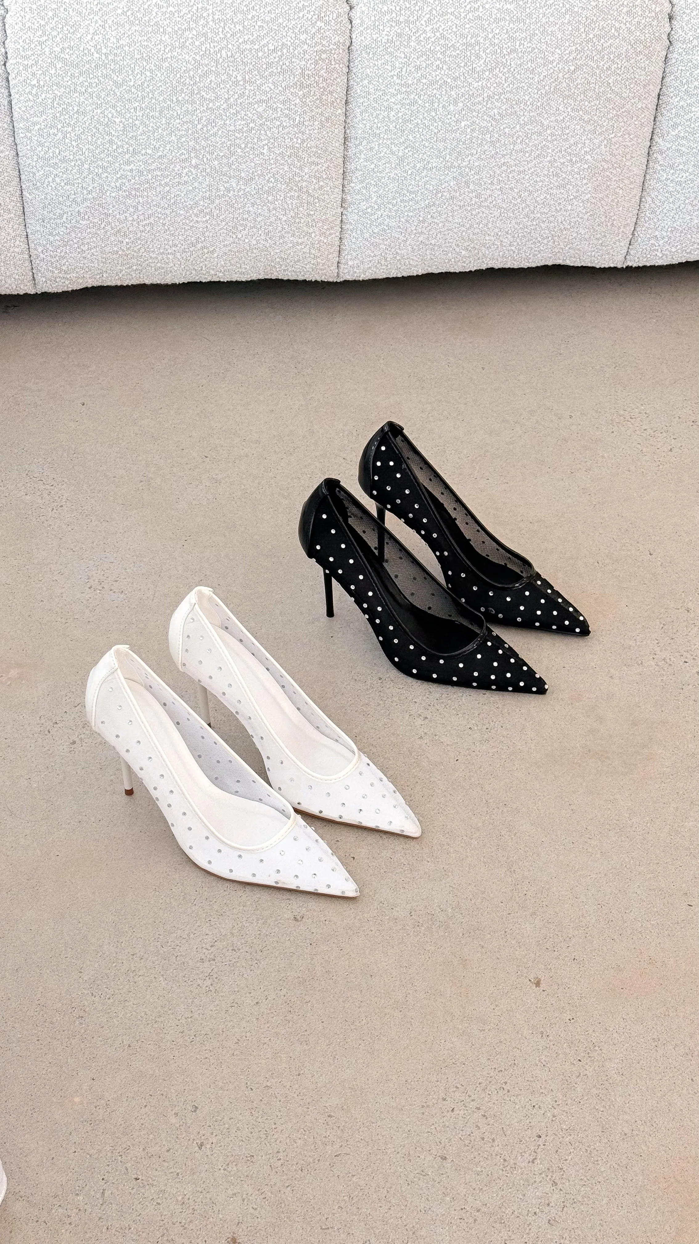 Lee Heels - Schwarzes Mesh mit Strass