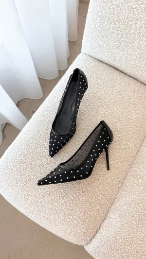 Lee Heels - Schwarzes Mesh mit Strass