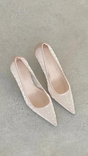 Lee Heels - Blütennetz mit Strass