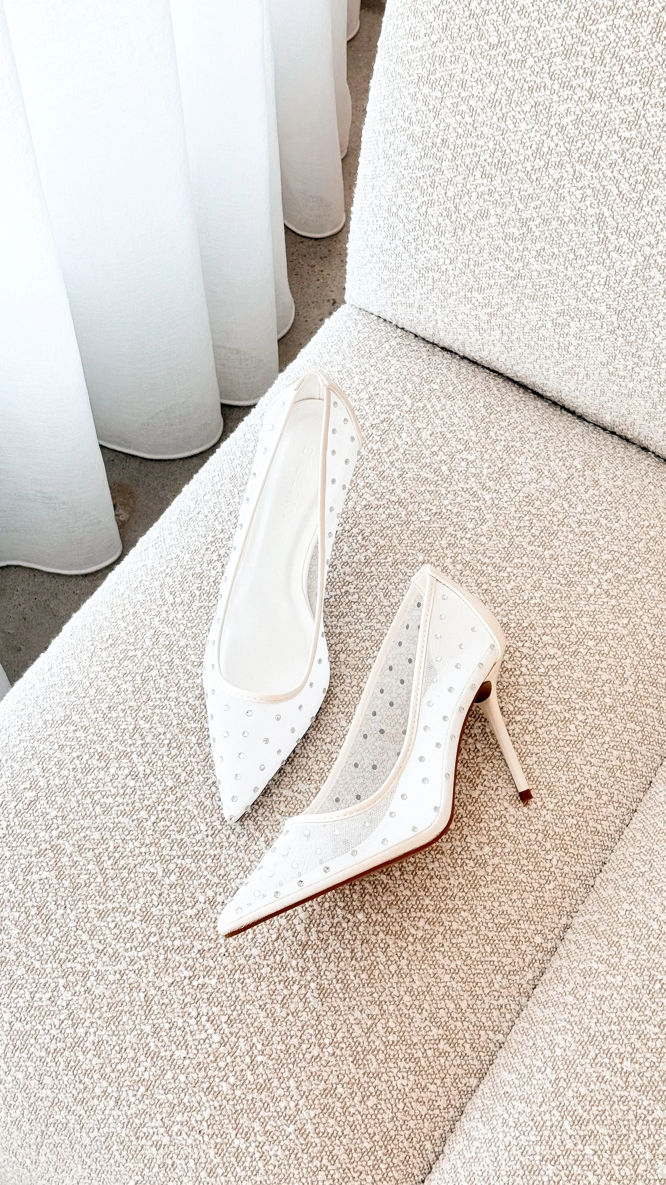 Lee Heels - Weißes Mesh mit Strass