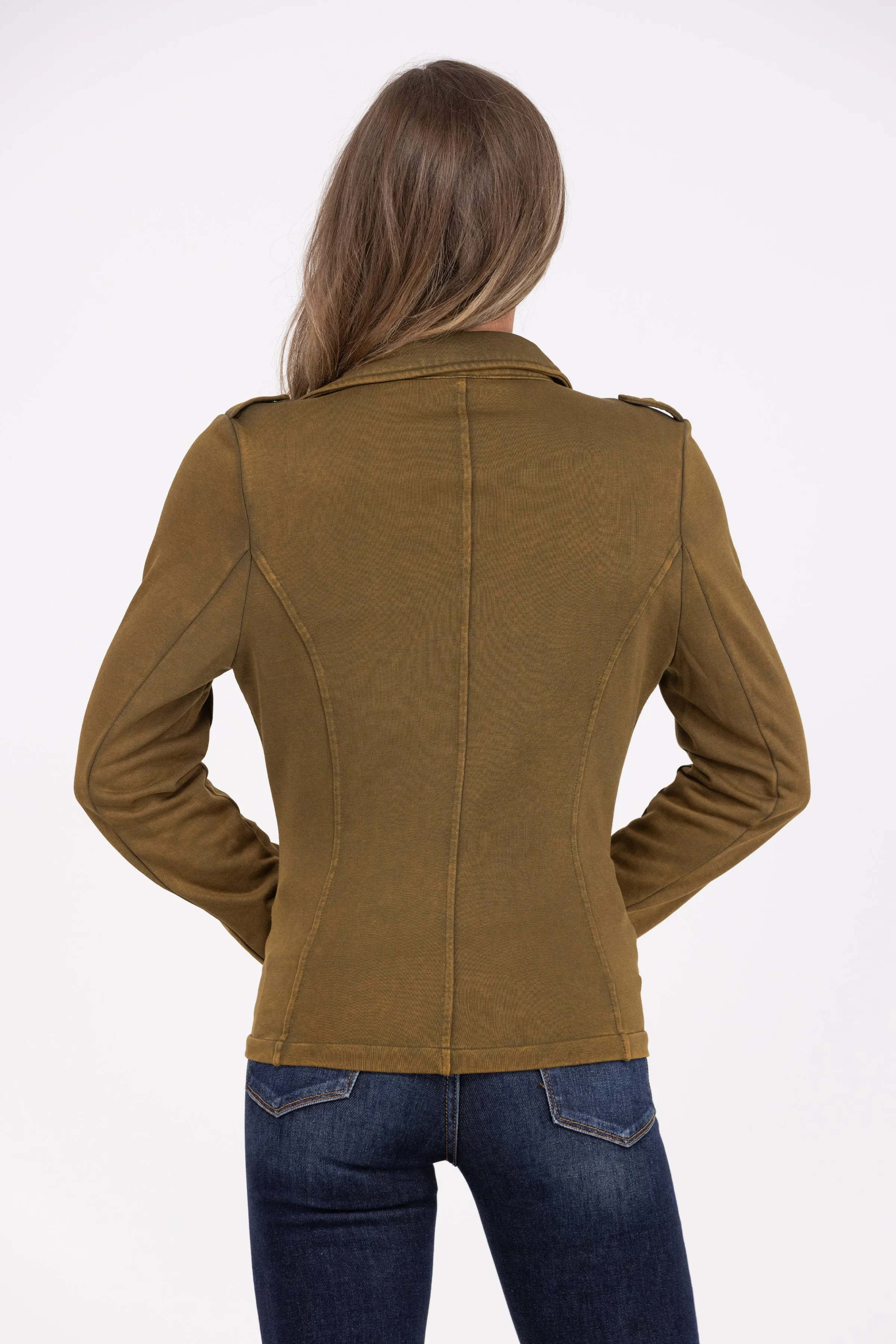 Life Motto Damen Reißverschluss-Jacke mit asymmetrischem Schnitt
