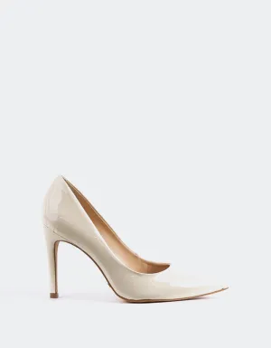 Liebe Off White Glanzleder