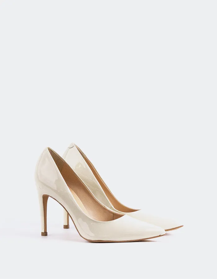 Liebe Off White Glanzleder