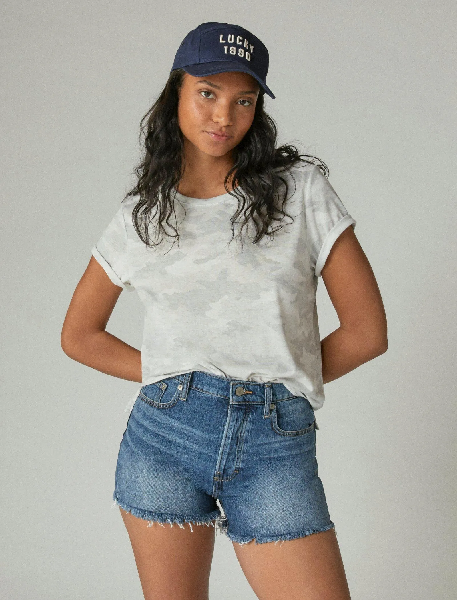 Lucky Brand Classic Crew Grau Camouflage Lucky Brand