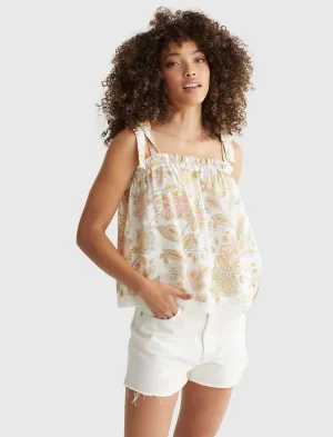Lucky Brand Easy Tie Tank Top Creme Lucky Brand