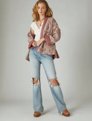 Lucky Brand Paisley Steppkimono Rose Braun Mehrfarbig Lucky Brand