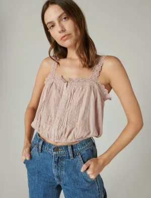 Lucky Brand Plissierter Bubble-Tank in gebürstetem Lila von Lucky Brand