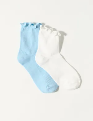Lucky Brand Rüschen-Crewsocke Uni-Farben Mehrfarbig Lucky Brand