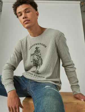 Lucky Brand Yellowstone Dutton Ranch Crew Neck Thermounterwäsche Wild Taube Lucky Brand