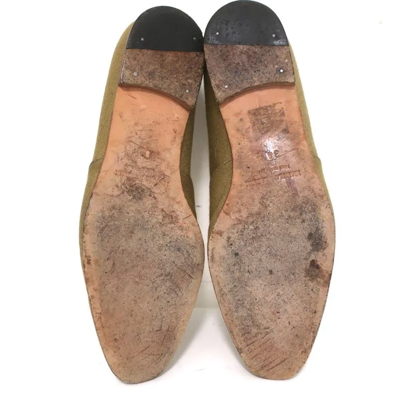 Manolo Blahnik Oxfords in Salbei-Rohseide Größe 38,5 Schnürflachschuhe