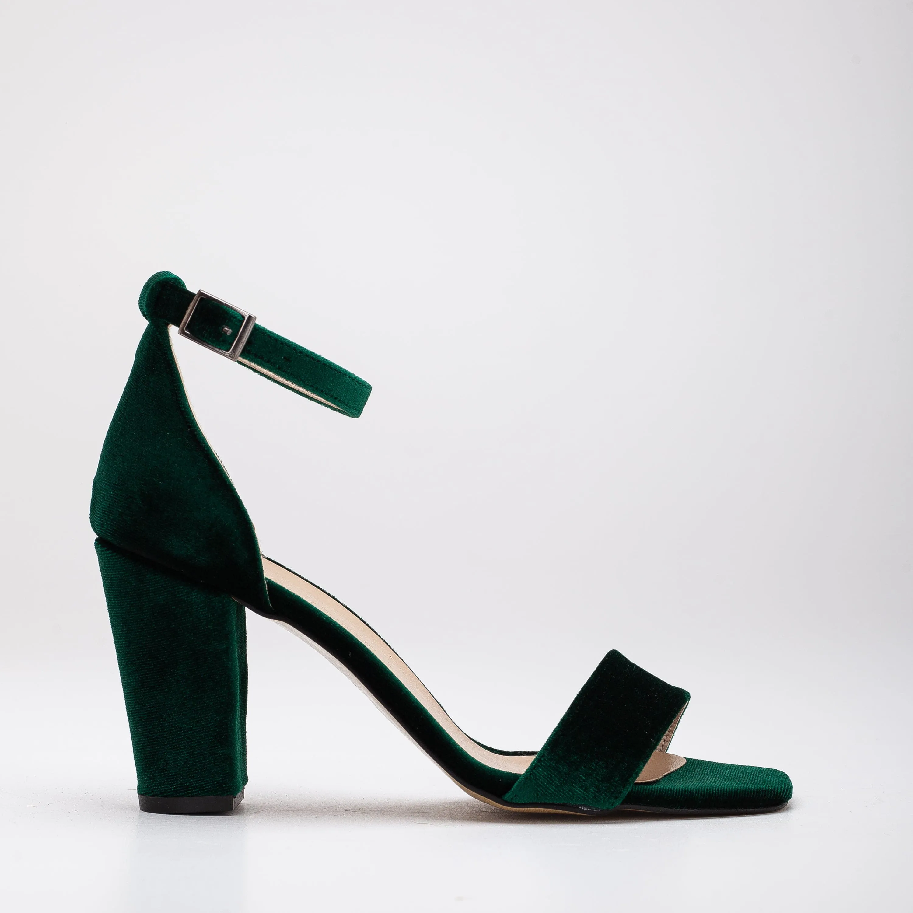 Melissa Vegan Velvet & Perlen Sandalen mit Absatz | Grün