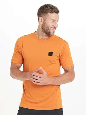 Herren T-Shirt mit gesticktem Markenlogo, Orange