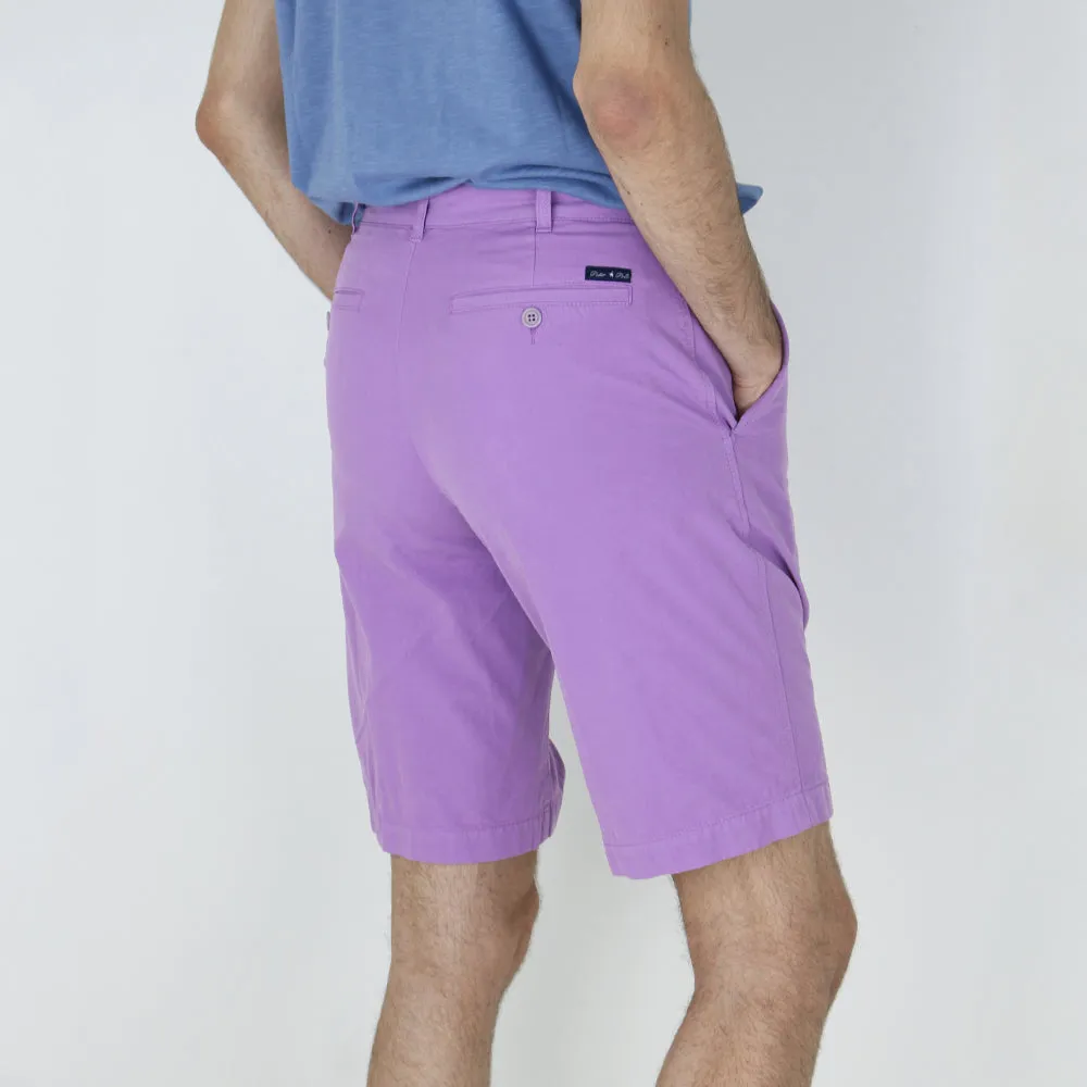 Herrenfarbene einfarbige Denim-Shorts, Lila
