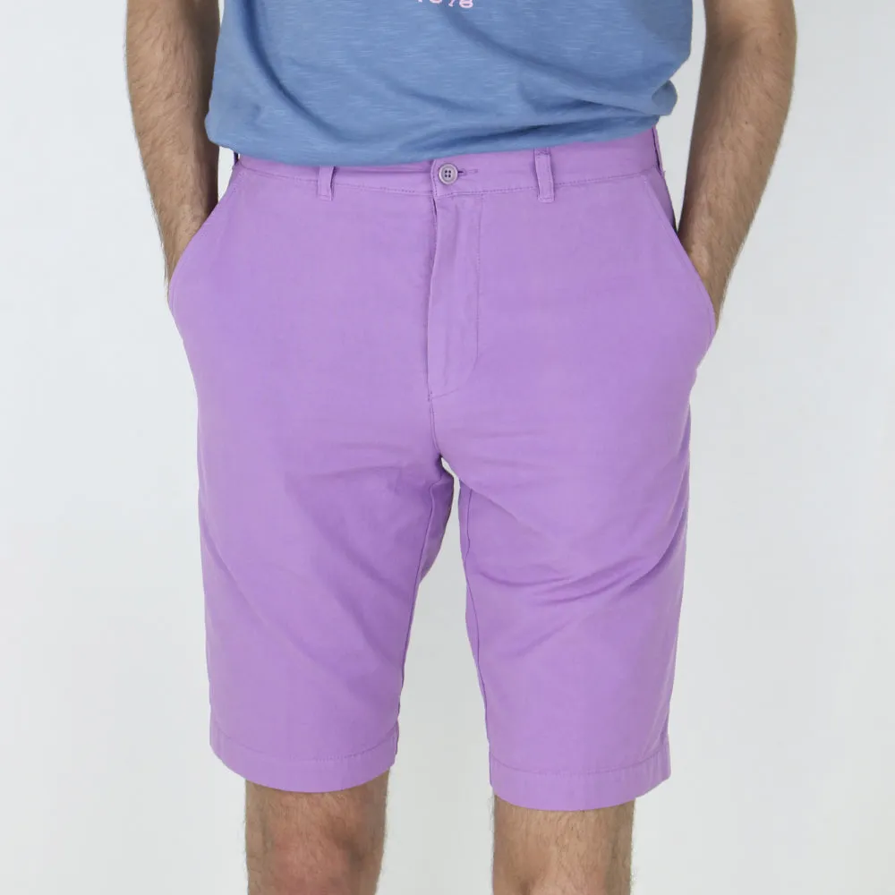 Herrenfarbene einfarbige Denim-Shorts, Lila