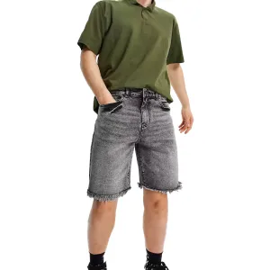 Herren-Denimshorts, Dunkelgrau