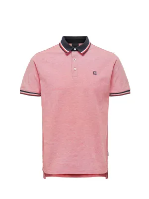 Herren Polo-Shirt mit Stickerei, Rot