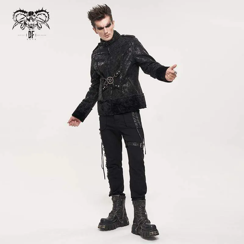 Herren Gothic Riemchen-Splice-Gürtelhose ohne Saum